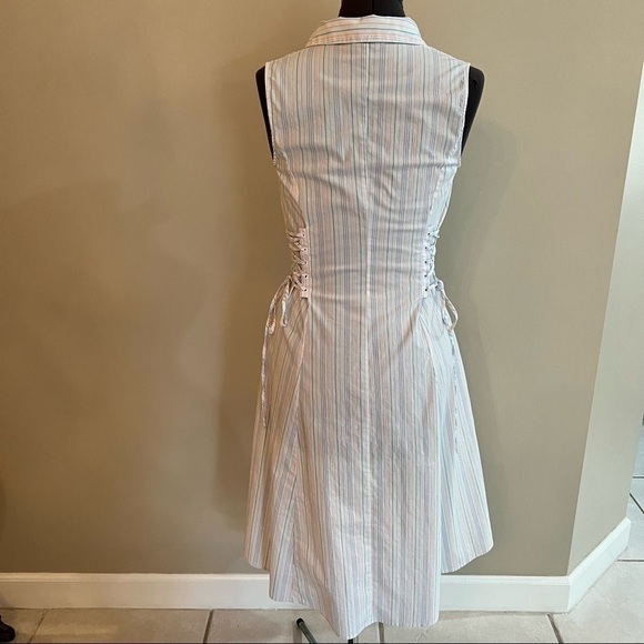 Belle Sky White and Pastel Striped Cotton Dress in size S - Picture 6 of 8